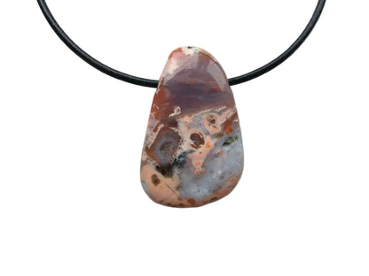 Chalcedon Edelstein Kette mit Lederband