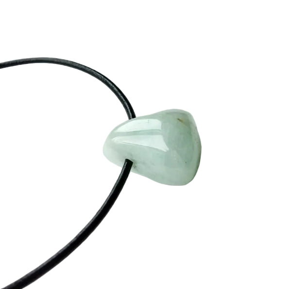 Aquamarin Edelstein Kette mit Lederband