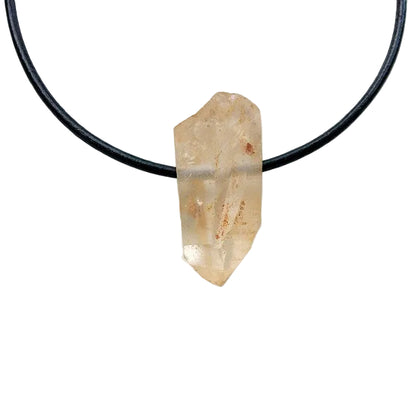 Hämatitquarz Spitze Edelstein Kette mit Lederband