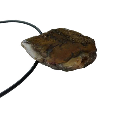 Achat Scheibe Edelstein Kette mit Lederband