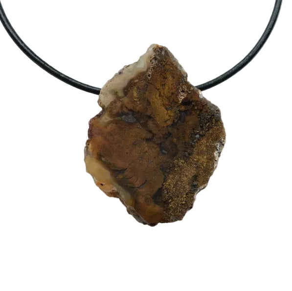 Achat Scheibe Edelstein Kette mit Lederband