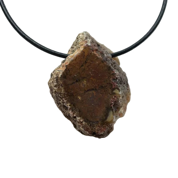 Achat Scheibe Edelstein Kette mit Lederband