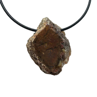 Achat Scheibe Edelstein Kette mit Lederband