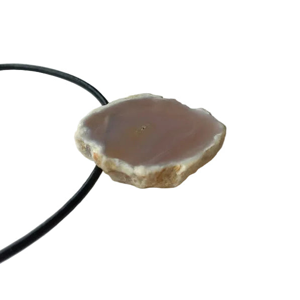 Achat Scheibe Edelstein Kette mit Lederband