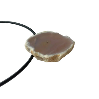 Achat Scheibe Edelstein Kette mit Lederband