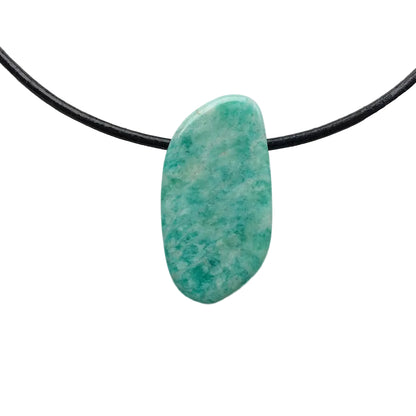 Amazonit Edelstein Kette mit Lederband