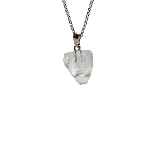 Apophyllit Kristall Anhänger 925 Silber Edelstein Kette