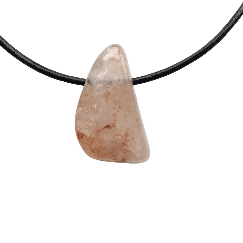 Hämatitquarz Edelstein Kette mit Lederband