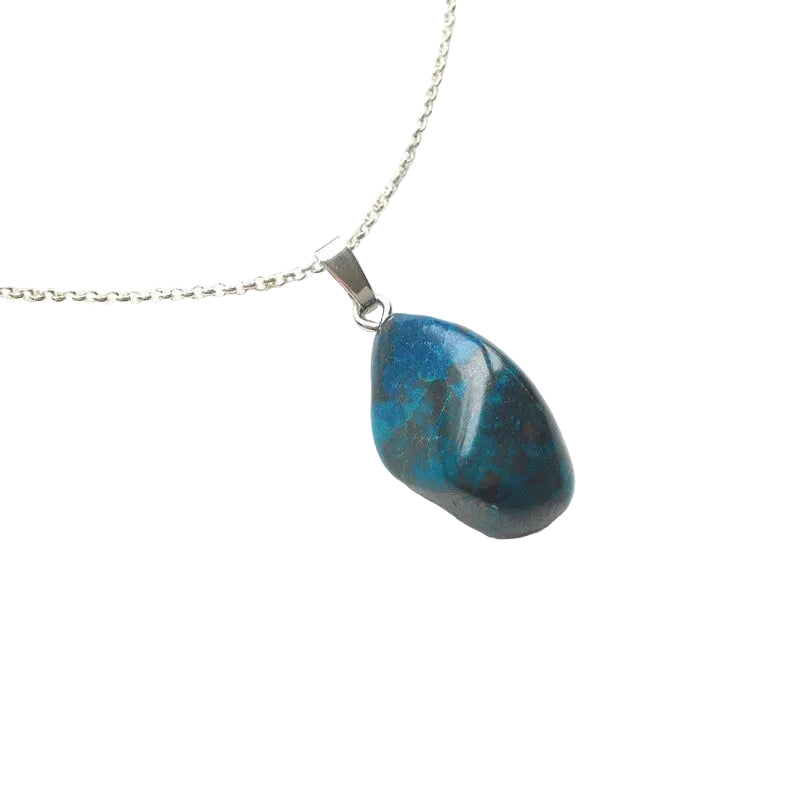 Chrysokoll Anhänger 925 Silber Edelstein Kette