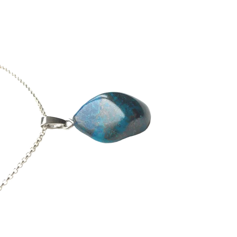 Chrysokoll Anhänger 925 Silber Edelstein Kette