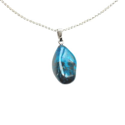 Chrysokoll Anhänger 925 Silber Edelstein Kette