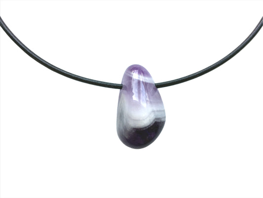 Amethyst-Chevron Kette Edelstein mit Lederband