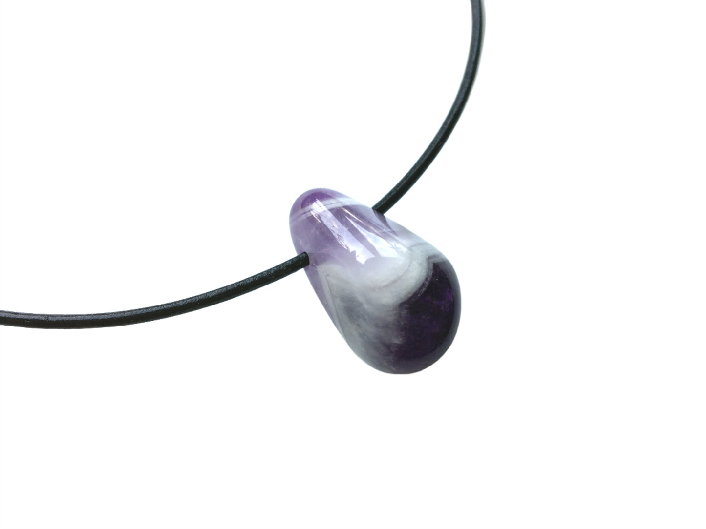 Amethyst-Chevron Kette Edelstein mit Lederband