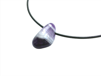 Amethyst-Chevron Kette Edelstein mit Lederband