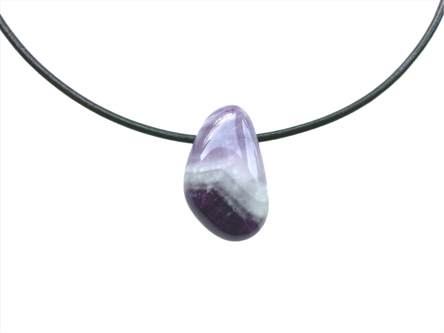 Amethyst-Chevron Kette Edelstein mit Lederband