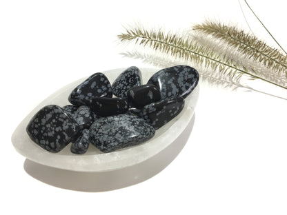 Schneeflocken Obsidian Trommelstein