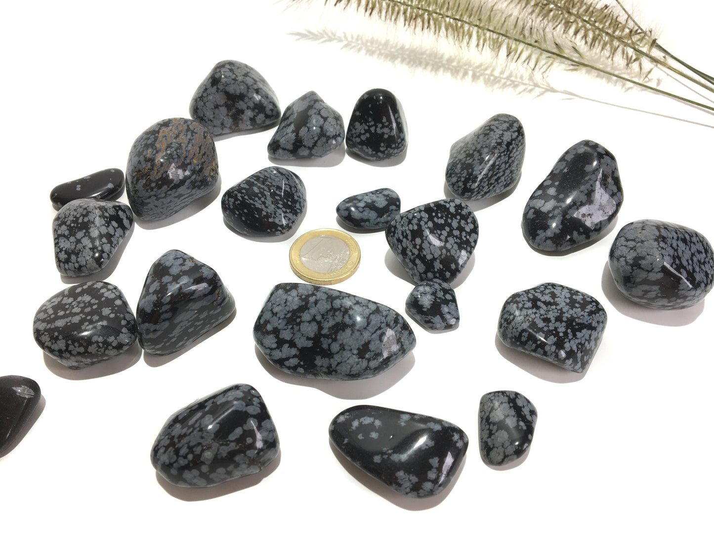 Schneeflocken Obsidian Trommelstein