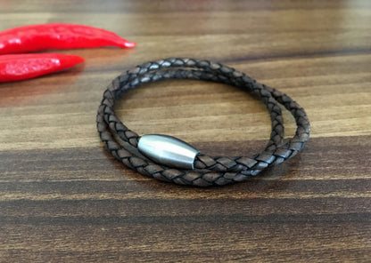 Lederarmband geflochten