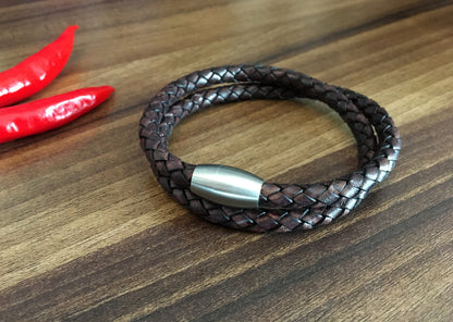 Lederarmband geflochten