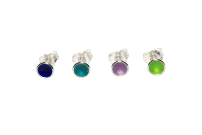 Ohrstecker aus 925 Silber mit Emaille S lila