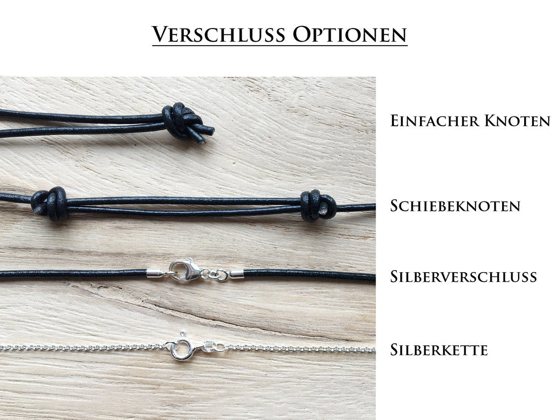 Versteinertes Holz Kette  Edelstein mit Lederband