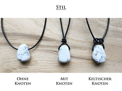 Sodalith Kette  Edelstein mit Lederband