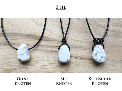 Rhodonit Kette Edelstein mit Lederband