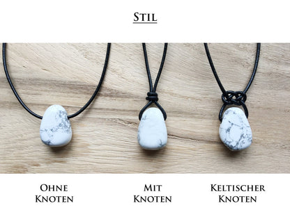 Fuchsit Kette  Edelstein mit Lederband