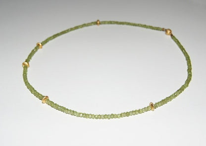 Peridot Collier mit Gelbgold